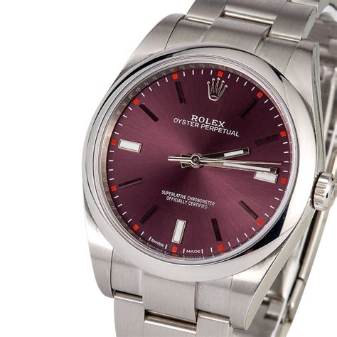 rolex oyster perpetual 39 red grape review|Rolex 114300.